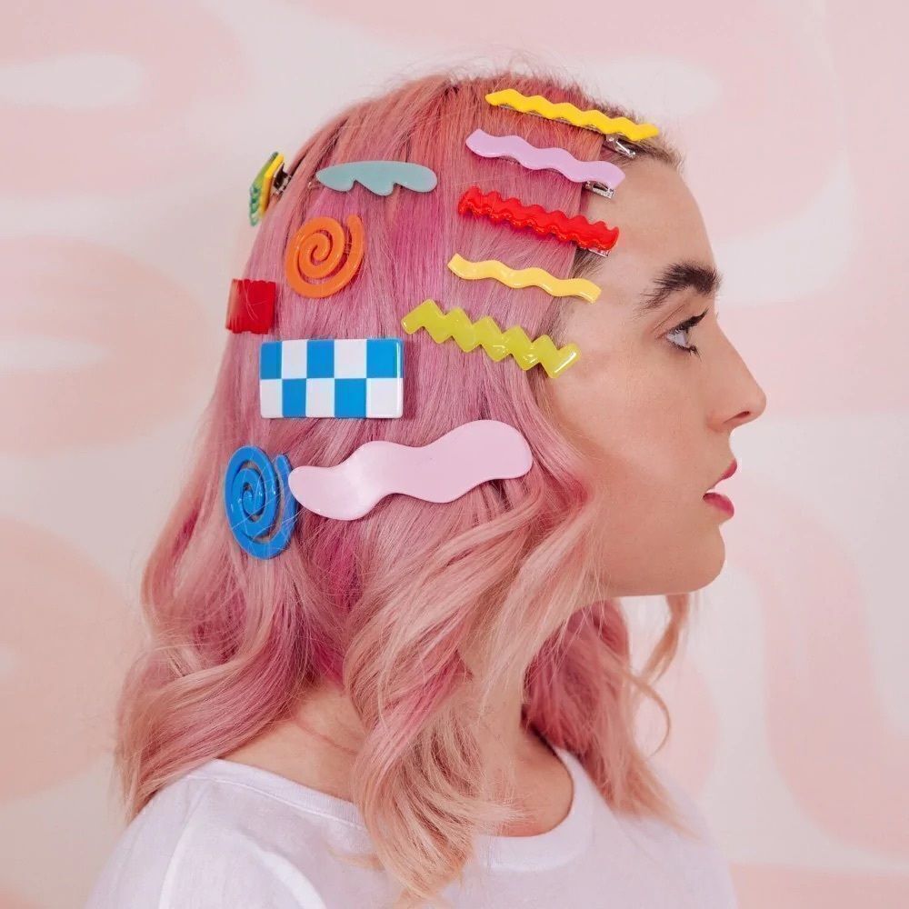 CHUNKS Checkered Hair Barrette NWT